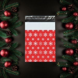 Курьерский пакет с клеевым клапаном, "Снежинки", 25 х 35 см